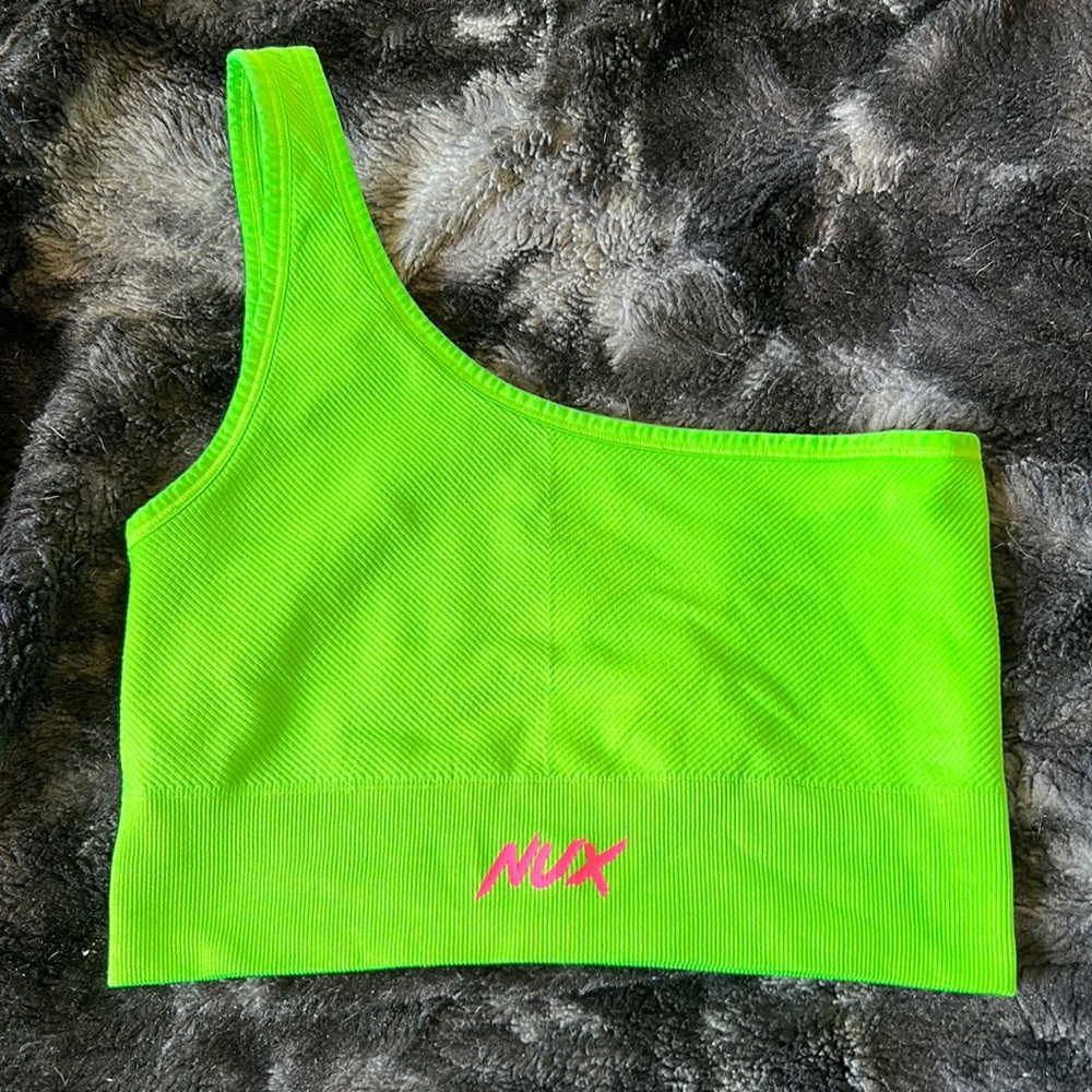 NUX limited edition neon one shoulder top